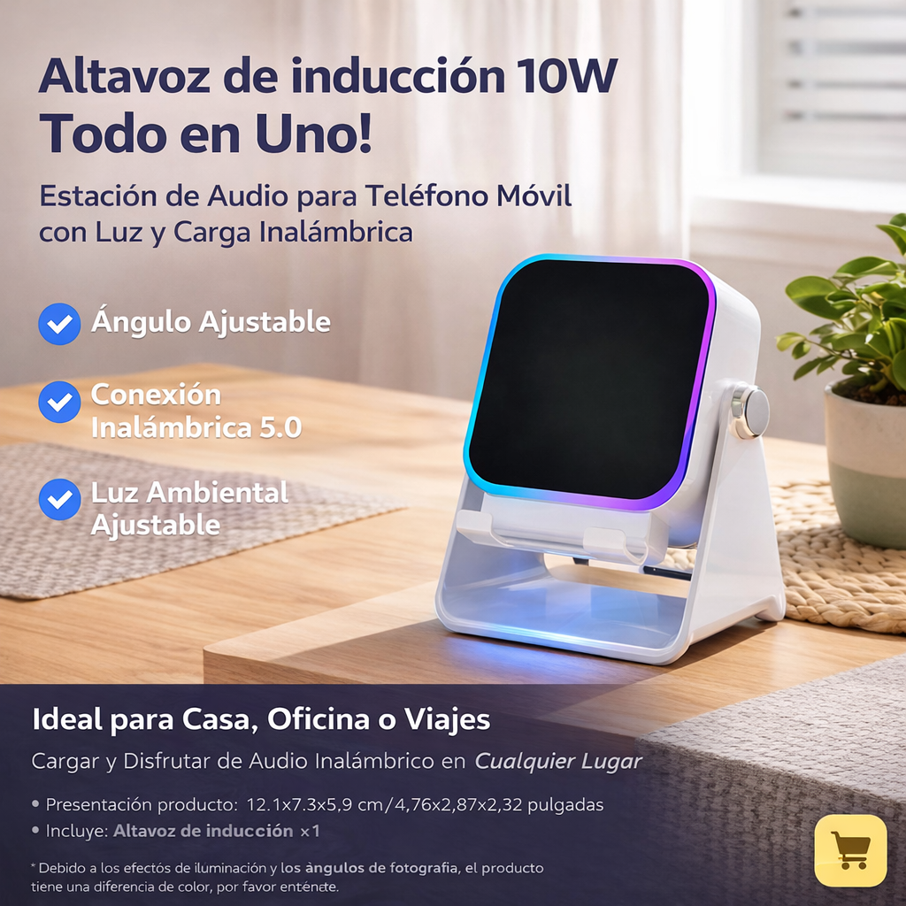 Estación de Audio 3 en 1 con Luz LED